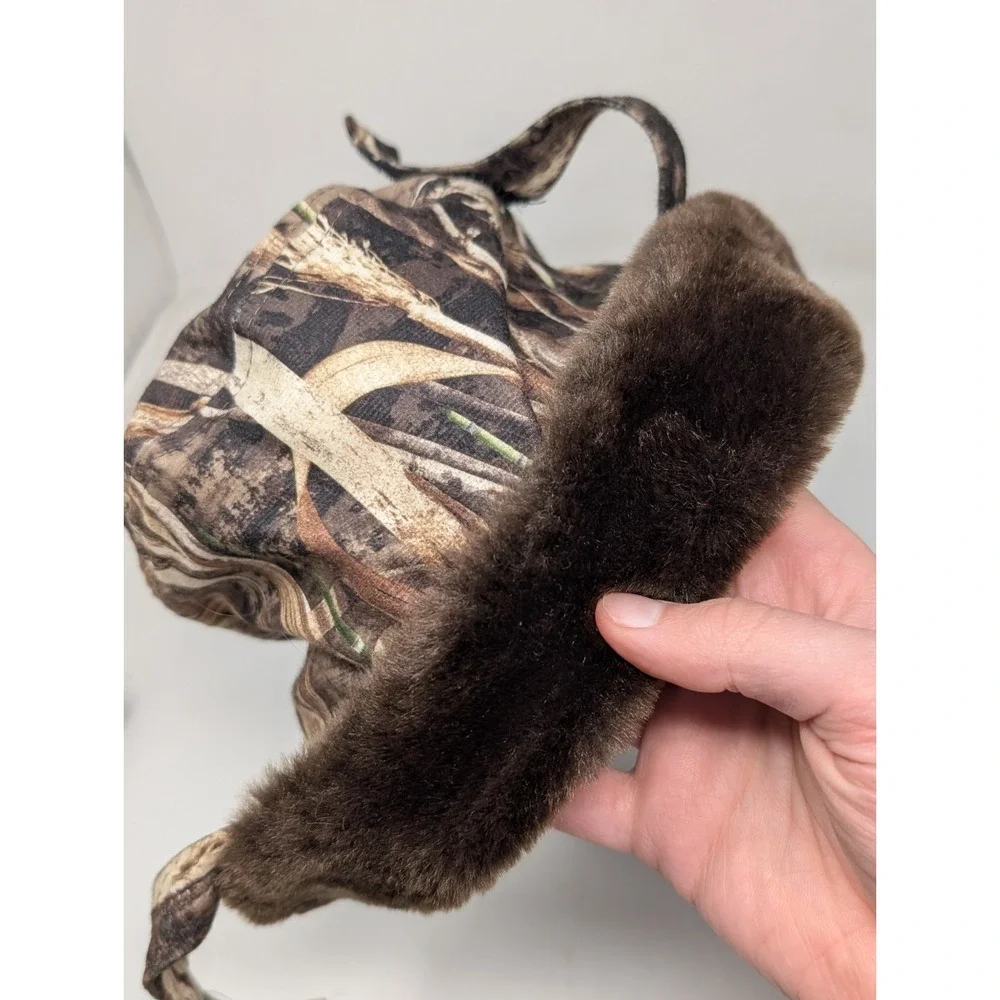 Cabela's Camo Hunting Hat Cap Ear Flap Fur Warm 40g Thinsulate‎ Camouflage Small